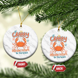 If Crabby Please Return To The Beach Ceramic Ornament Funny Crab Summer Vacatiion TS14 1pc White Marble Print Your Wear