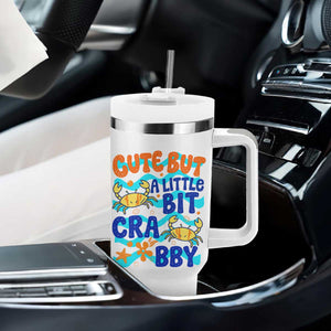 Cute But A Little Bit Crabby Tumbler With Handle Beach Crab Summer Vacation TS14 Print Your Wear