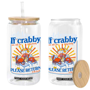If Crabby Please Return To The Beach Glass Can Funny Summer Crab TS14 Print Your Wear
