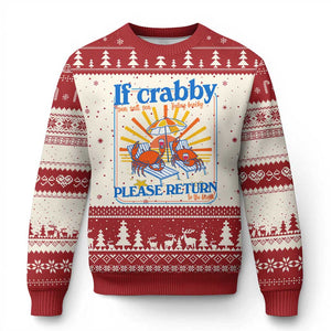 If Crabby Please Return To The Beach Ugly Christmas Sweater Funny Summer Crab TS14 Beige Red Print Your Wear