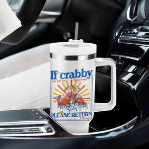 If Crabby Please Return To The Beach Tumbler With Handle Funny Summer Crab TS14 Print Your Wear