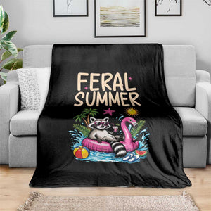 Funny Beach Raccoon Throw Blanket Feral Summer Vacation Gift TS14 Print Your Wear