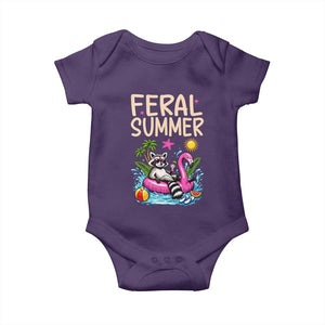 Funny Beach Raccoon Baby Onesie Feral Summer Vacation Gift TS14 Purple Print Your Wear