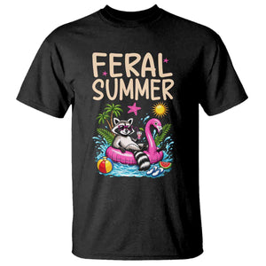 Funny Beach Raccoon T Shirt Feral Summer Vacation Gift TS14 Black Print Your Wear