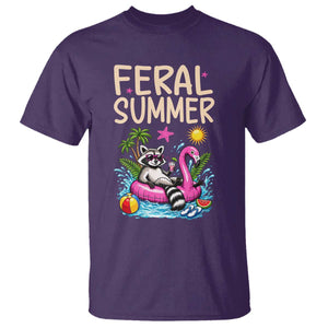 Funny Beach Raccoon T Shirt Feral Summer Vacation Gift TS14 Purple Print Your Wear