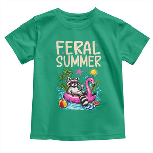 Funny Beach Raccoon Toddler T Shirt Feral Summer Vacation Gift TS14 Irish Green Print Your Wear
