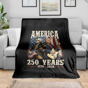250 Years America Anniversary Throw Blanket Vintage President Playing Guitar 4th of July
