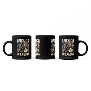 250 Years America Anniversary Coffee Mug Vintage President Playing Guitar 4th of July