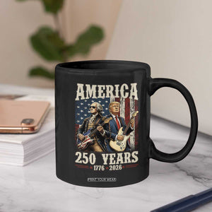 250 Years America Anniversary Coffee Mug Vintage President Playing Guitar 4th of July