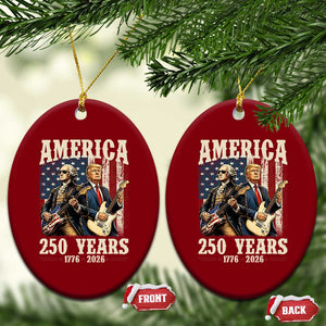 250 Years America Anniversary Ceramic Ornament Vintage President Playing Guitar 4th of July