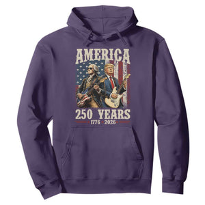 250 Years America Anniversary Hoodie Vintage President Playing Guitar 4th of July