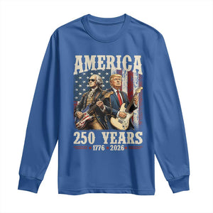 250 Years America Anniversary Long Sleeve Shirt Vintage President Playing Guitar 4th of July