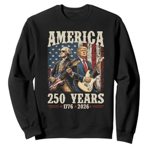 250 Years America Anniversary Sweatshirt Vintage President Playing Guitar 4th of July