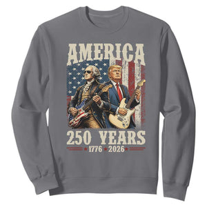 250 Years America Anniversary Sweatshirt Vintage President Playing Guitar 4th of July
