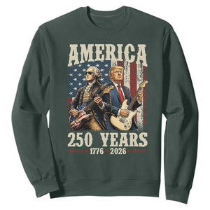 250 Years America Anniversary Sweatshirt Vintage President Playing Guitar 4th of July