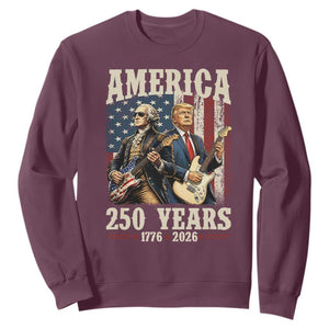 250 Years America Anniversary Sweatshirt Vintage President Playing Guitar 4th of July