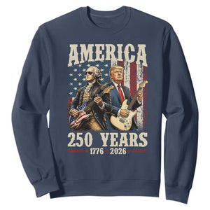 250 Years America Anniversary Sweatshirt Vintage President Playing Guitar 4th of July