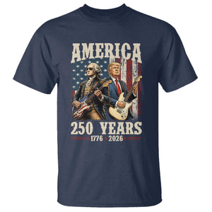 250 Years America Anniversary T Shirt Vintage President Playing Guitar 4th of July