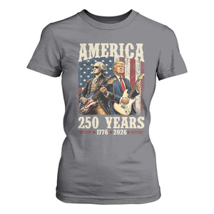250 Years America Anniversary T Shirt For Women Vintage President Playing Guitar 4th of July