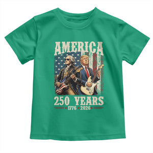 250 Years America Anniversary Toddler T Shirt Vintage President Playing Guitar 4th of July TS14 Irish Green Print Your Wear