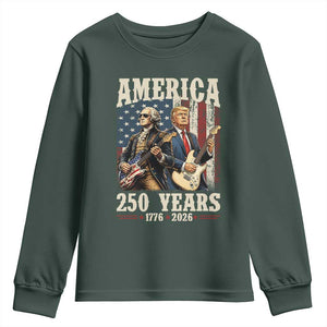 250 Years America Anniversary Youth Sweatshirt Vintage President Playing Guitar 4th of July