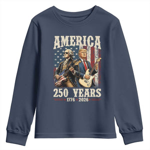 250 Years America Anniversary Youth Sweatshirt Vintage President Playing Guitar 4th of July