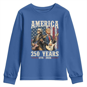 250 Years America Anniversary Youth Sweatshirt Vintage President Playing Guitar 4th of July