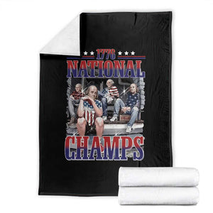 1776 National Champs Throw Blanket Funny Founding Father USA 250th Anniversary