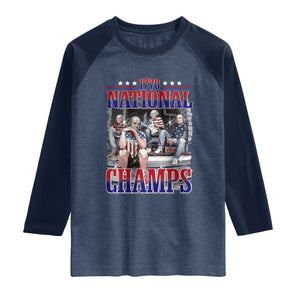1776 National Champs Raglan Shirt Funny Founding Father USA 250th Anniversary