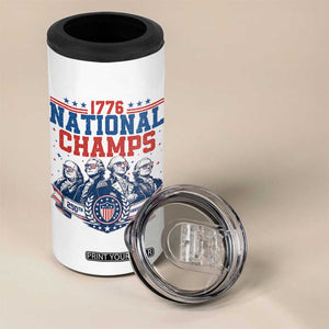 1776 National Champs 4 in 1 Can Cooler Tumbler Funny Founding Fathers Sunglasses Patriotic 4th of July
