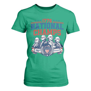1776 National Champs T Shirt For Women Funny Founding Fathers Sunglasses Patriotic 4th of July