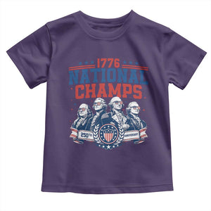 1776 National Champs Toddler T Shirt Funny Founding Fathers Sunglasses Patriotic 4th of July TS14 Purple Print Your Wear