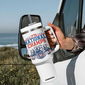 1776 National Champs Tumbler With Handle Funny Founding Fathers Sunglasses Patriotic 4th of July