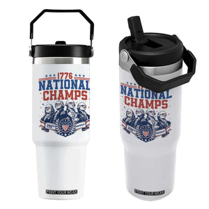 1776 National Champs Flip Straw Tumbler Funny Founding Fathers Sunglasses Patriotic 4th of July