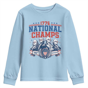 1776 National Champs Youth Sweatshirt Funny Founding Fathers Sunglasses Patriotic 4th of July