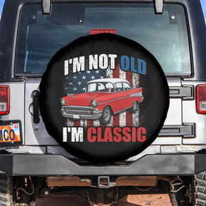 I'm Not Old I'm Classic Spare Tire Cover American Classic Collector Car US Flag