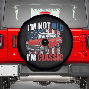 I'm Not Old I'm Classic Spare Tire Cover American Classic Collector Car US Flag