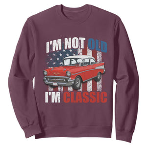 I'm Not Old I'm Classic Sweatshirt American Classic Collector Car US Flag