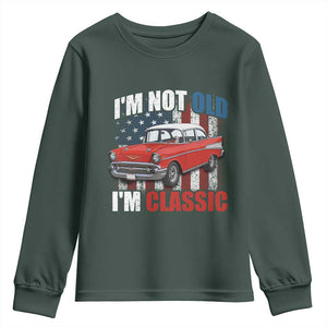 I'm Not Old I'm Classic Youth Sweatshirt American Classic Collector Car US Flag