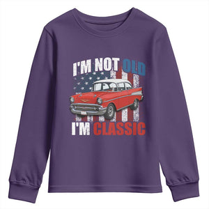 I'm Not Old I'm Classic Youth Sweatshirt American Classic Collector Car US Flag