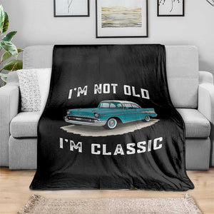 I'm Not Old I'm Classic Throw Blanket Vintage 1957 Turquoise Classic Car