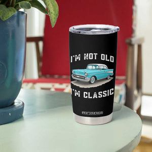 I'm Not Old I'm Classic Tumbler Cup Vintage 1957 Turquoise Classic Car