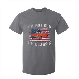 I'm Not Old I'm Classic T Shirt For Kid Vintage 1957 Hot Rod Silhouette Patriotic American Flag