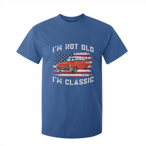 I'm Not Old I'm Classic T Shirt For Kid Vintage 1957 Hot Rod Silhouette Patriotic American Flag