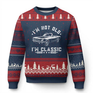 I'm Not Old I'm Classic Ugly Christmas Sweater Vintage 1963 Classic Sports Car