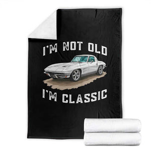 I'm Not Old I'm Classic Throw Blanket Vintage 1963 Sports Car Retro Americana