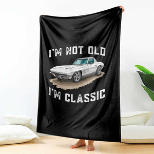 I'm Not Old I'm Classic Throw Blanket Vintage 1963 Sports Car Retro Americana