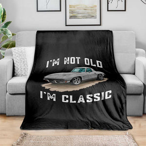 I'm Not Old I'm Classic Throw Blanket Vintage 1963 Sports Car Retro Americana
