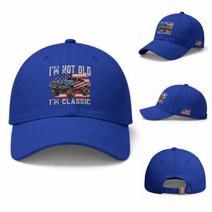 I'm Not Old I'm Classic Baseball Cap Vintage Car American Flag 4th of July