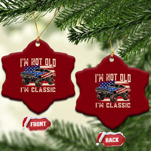 I'm Not Old I'm Classic Ceramic Ornament Vintage Car American Flag 4th of July